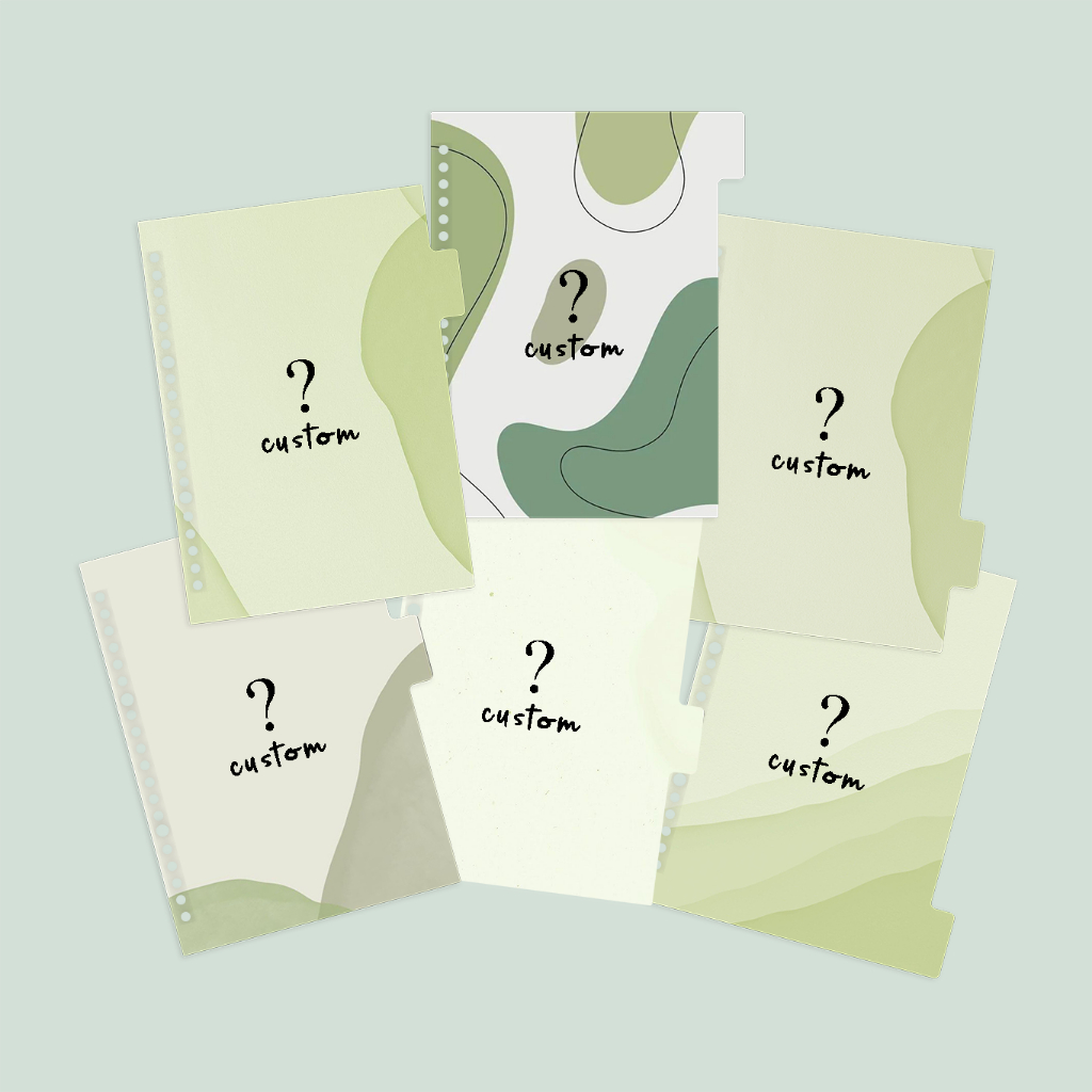 

Pembatas Binder Divider Custom Pembatas Buku Binder B5 A5 A6 A7 Ring 6 20 26