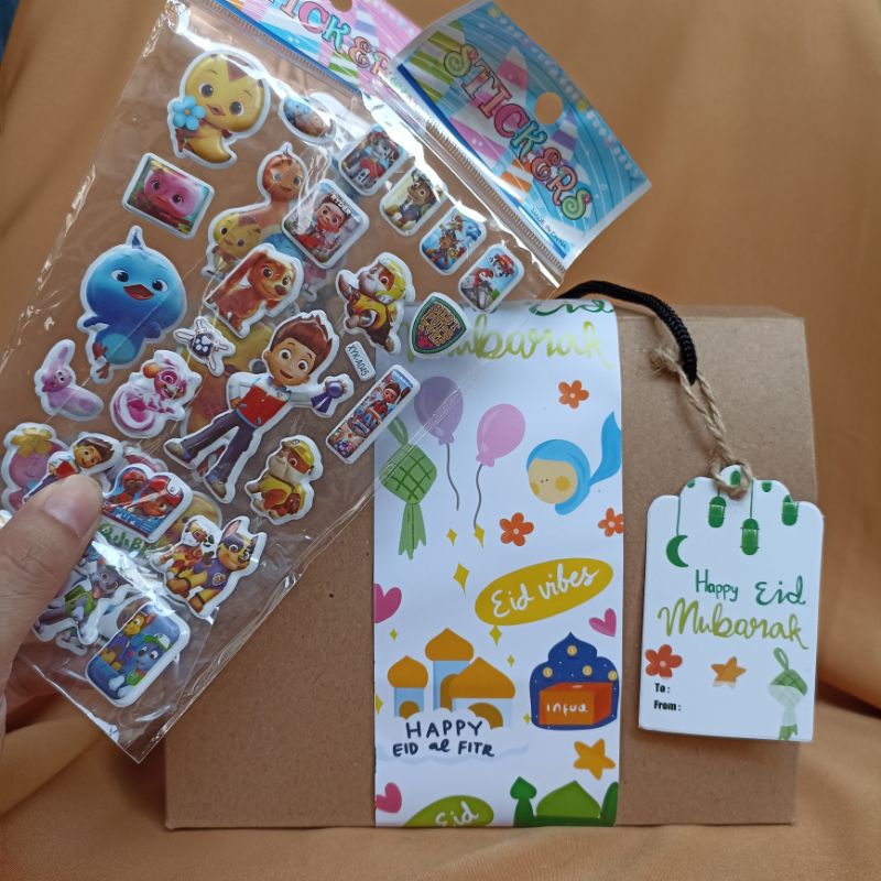 Gift box snack GRATIS STIKER 3D LUCU / Parcel anak / hamper lebaran idul fitri