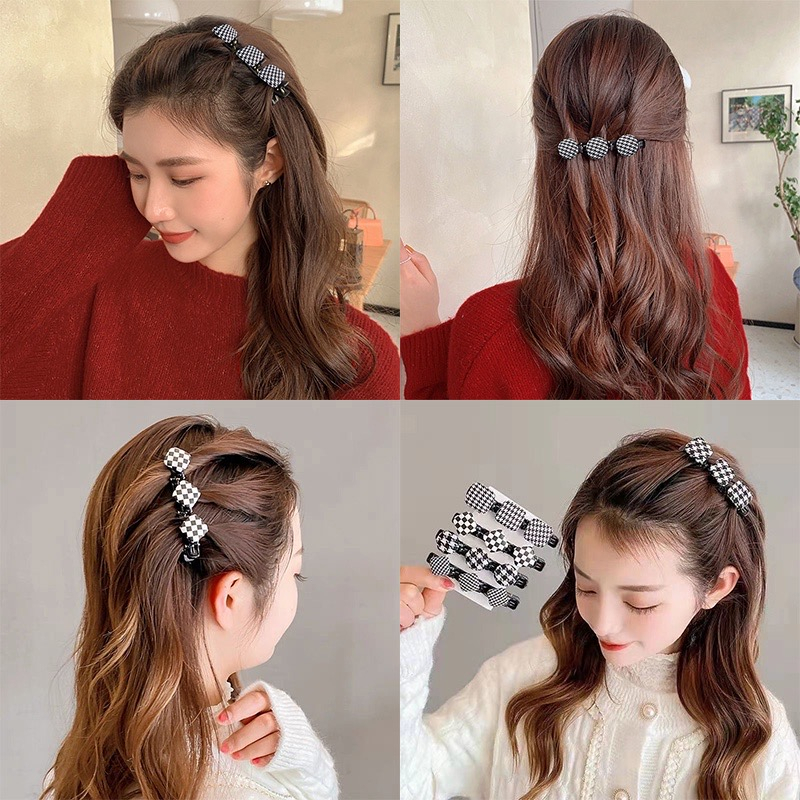 Sayishop Jepit Rambut Wanita Fashion Korea Jepitan 3in1 Lucu Aksesoris Motif Catur