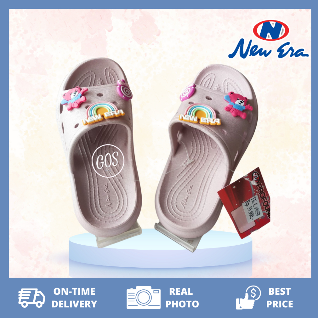 gos NEW ERA TK TG E 49058 SANDAL KARET ANAK NEW ERA SLOP 100% ORIGINAL