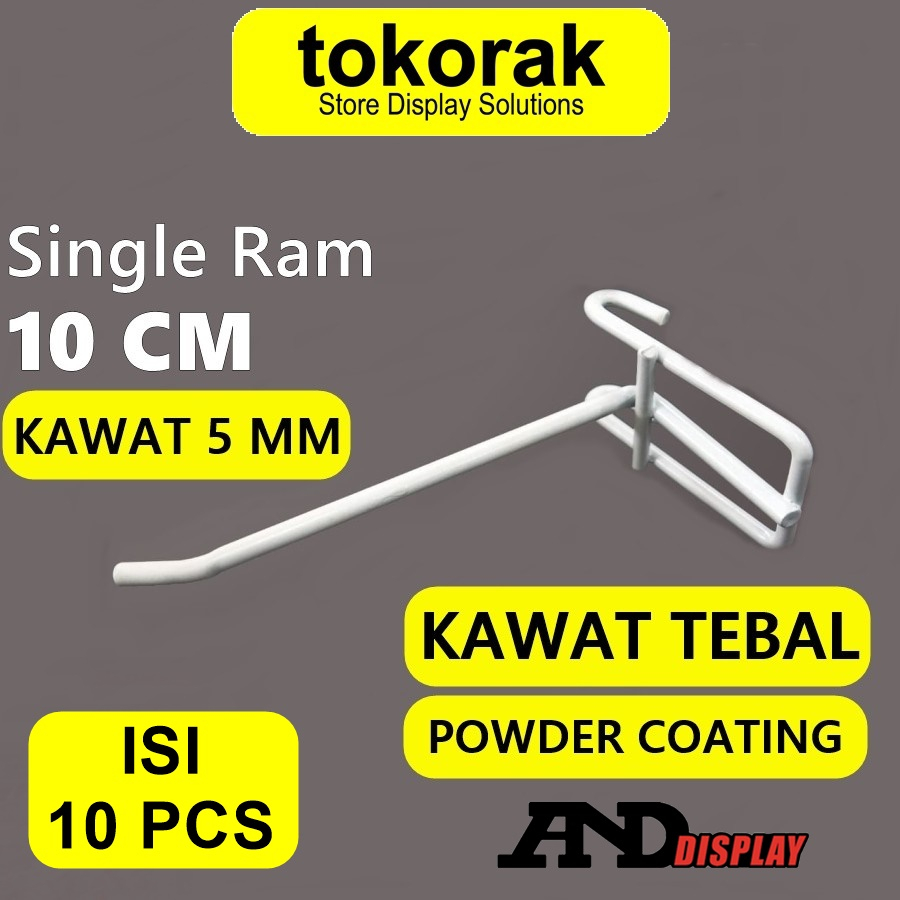 SINGLE RAM 10CM PUTIH /10 PCS TEBAL