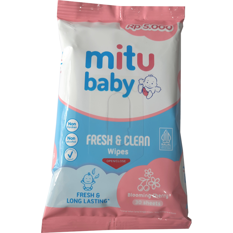 2 pcs Tisu Basah Bayi MITU Baby Wipes 30 sheets tissue Fresh &amp; clean