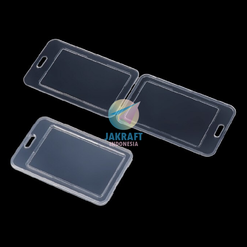 

(1 Pcs) Tempat ID Card Bening 2 Muka Frame Name Tag Badge Holder Transparan 2 Sisi