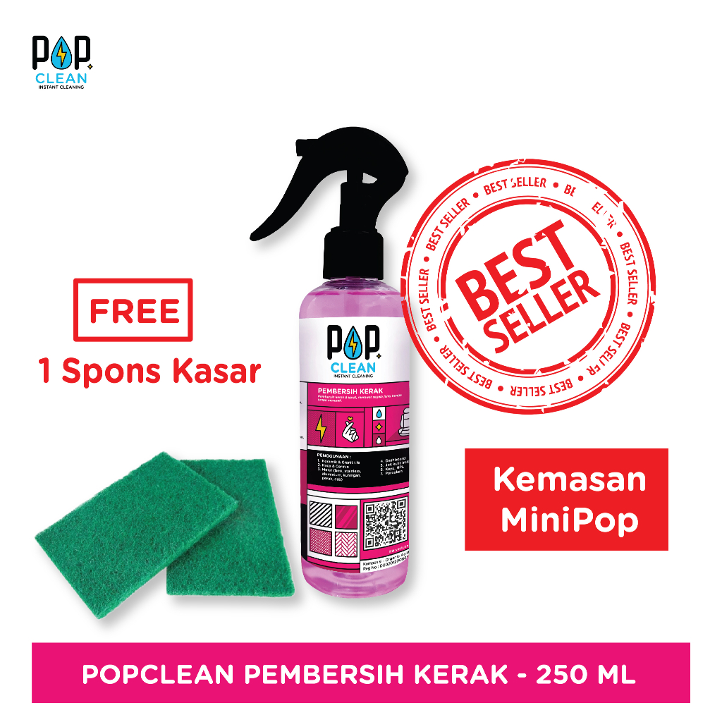 PEMBERSIH NODA KERAK STAINLESS KAMAR MANDI POPCLEAN 250 ML