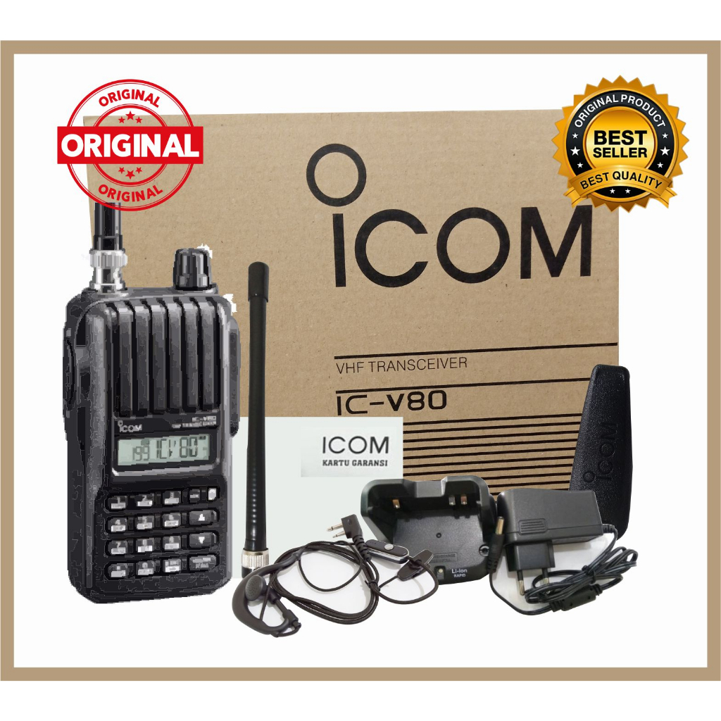 RADIO HT ICOM V80, ICOM V 80, ICV80 LITHIUM VHF MURAHH FREE HEADSET