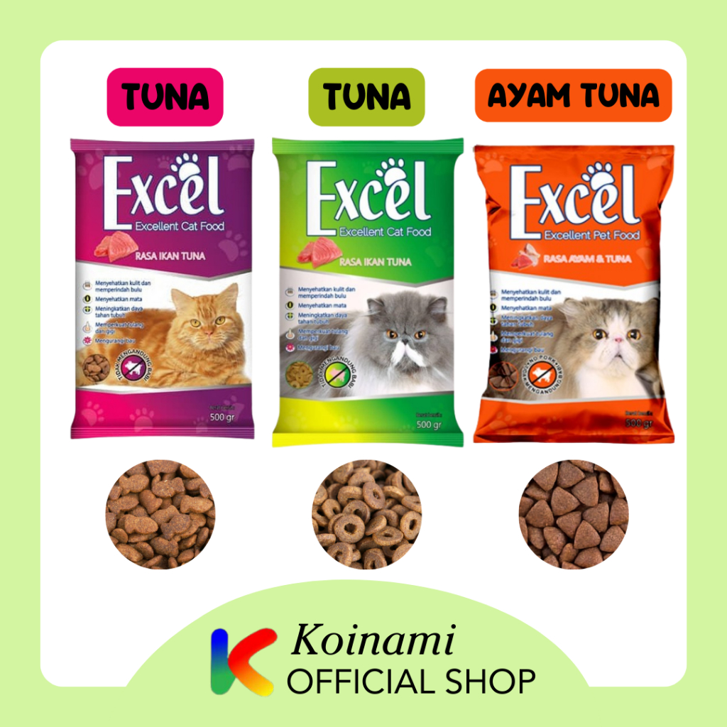 Excel Makanan Kucing Freshpack 500gr / Excel Tuna / Excel Ayam Tuna / Excel Cat Food