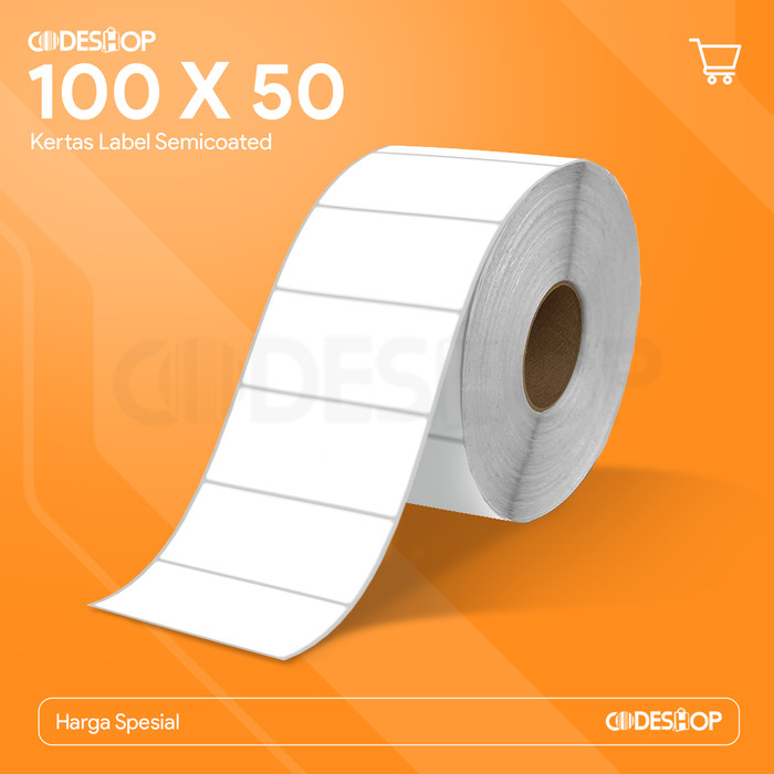 

Codeshop Label Semicoated 100x50 mm isi 1000 Stiker Printer Barcode