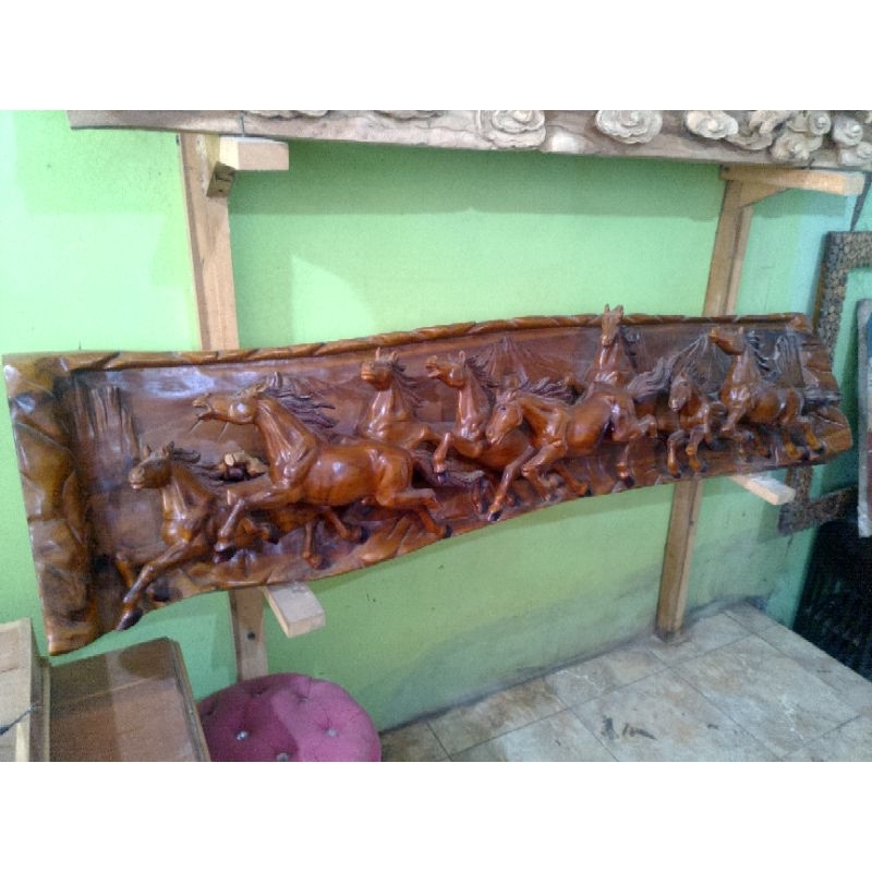 Relief kuda Berlari/ relief hewan 3 dimensi / relief hiasan unik