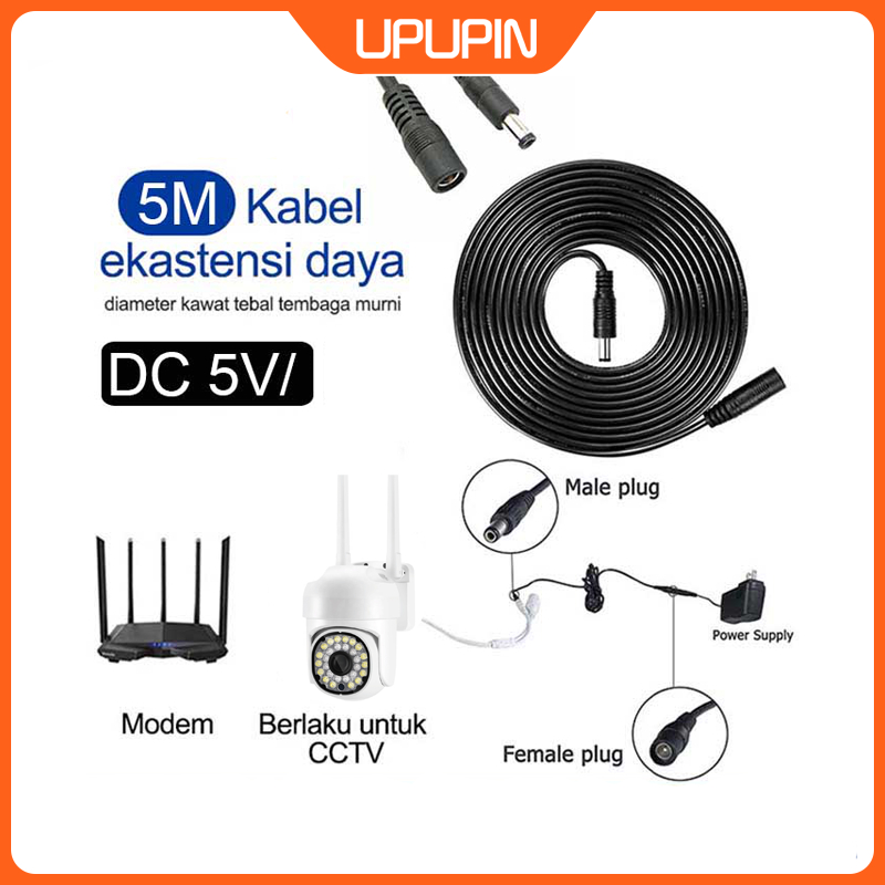 KAMERA CCTV KABEL LISTRIK YANG DIPERPANJANG 5V/12V KABEL EXTENSION CCTV IP CAMERA