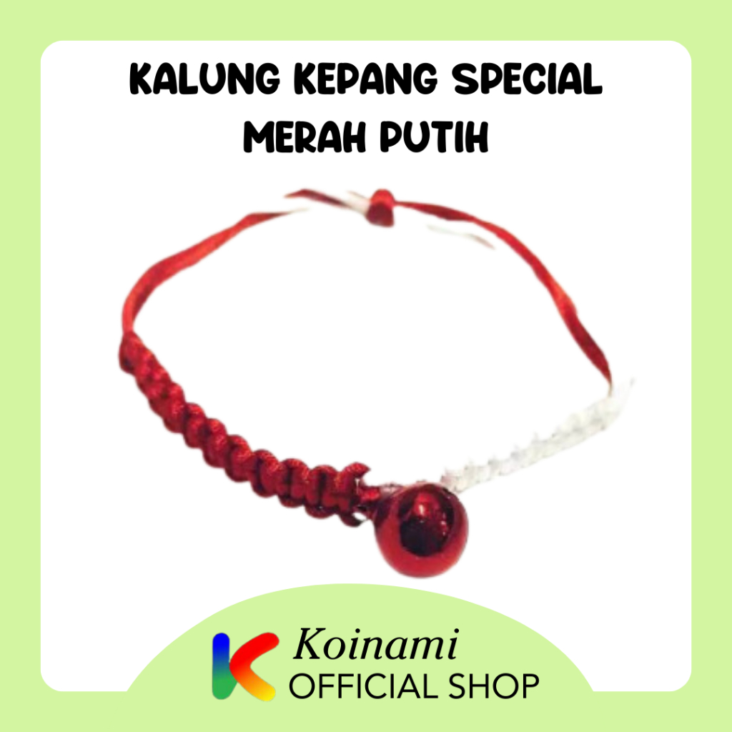 KALUNG KEPANG SPECIAL MERAH PUTIH / lonceng / collar / pet / acc hewan / cat / kucing