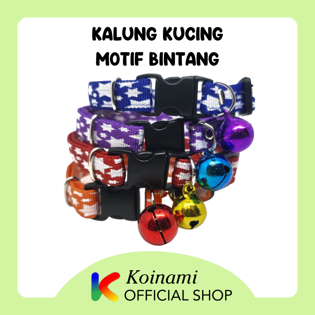 KALUNG KUCING MOTIF BINTANG / KALUNG ANJING KECIL / AKSESORIS KUCING