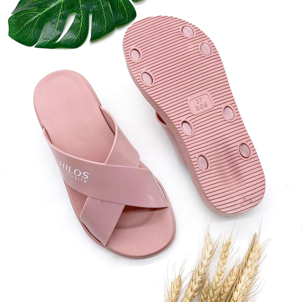 Sandal Slip On Wanita Terbaru Sandal Wanita Bahan Karet Silang Size 36-40