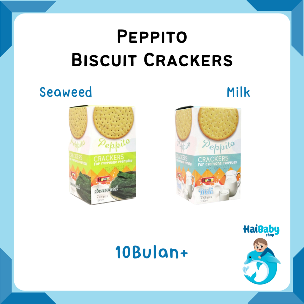 

Peppito Crackers 10M+/Seaweed/Milk 180gr