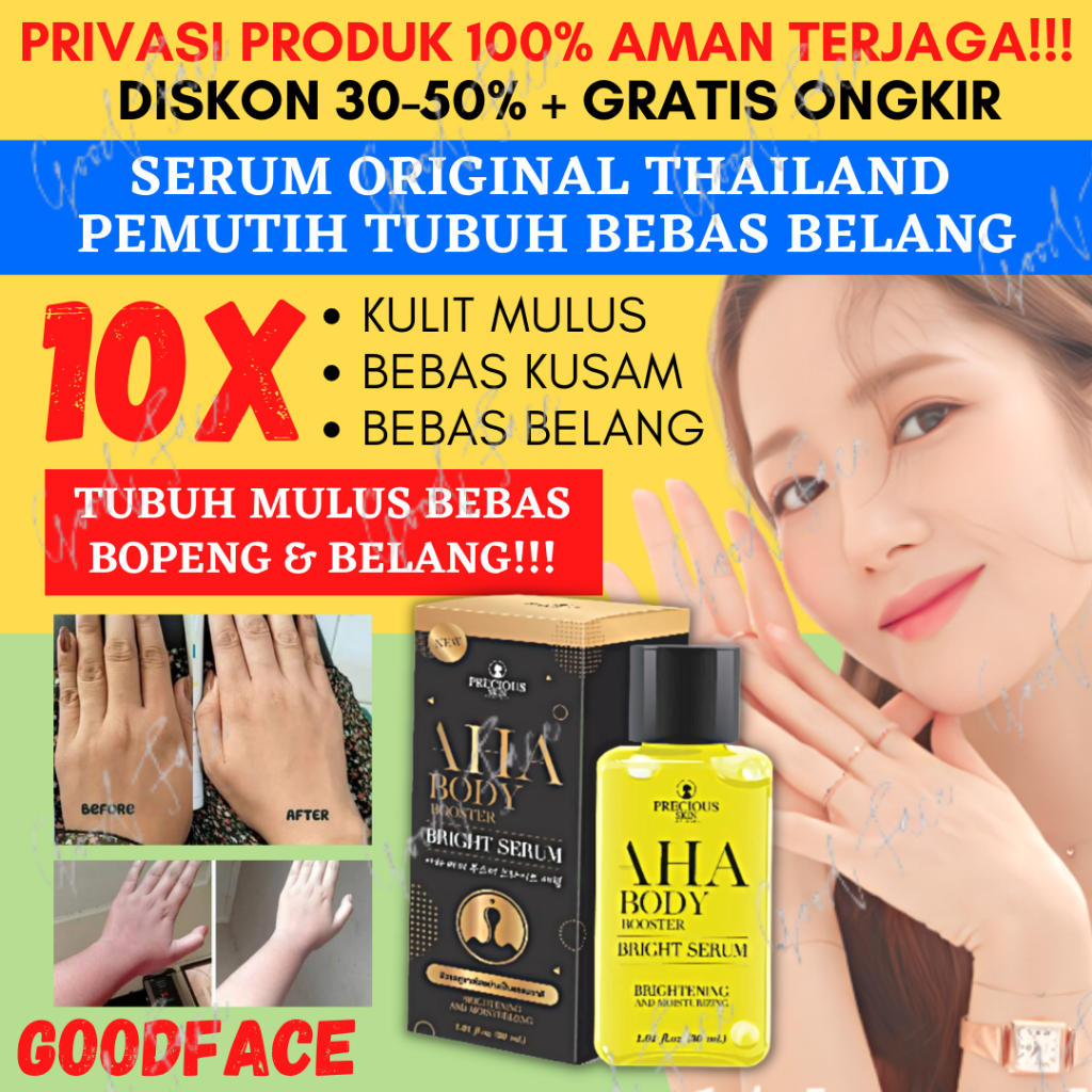 PEMUTIH BADAN AMPUH AHA BODY BOOSTER BRIGHT SERUM 30ML - BODY SERUM AHA BODY BOOSTER