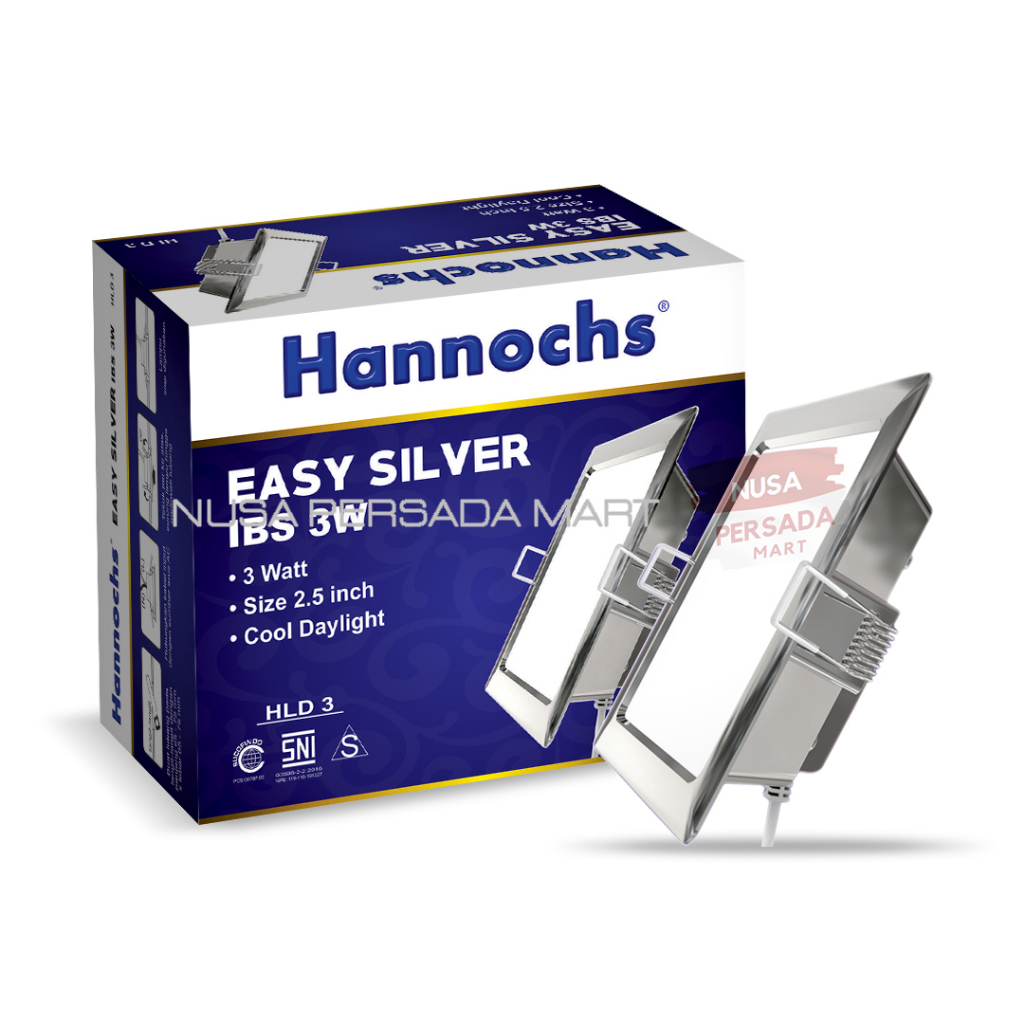 Hannochs Downlight LED Easy Silver 3 watt IBS CDL - Putih