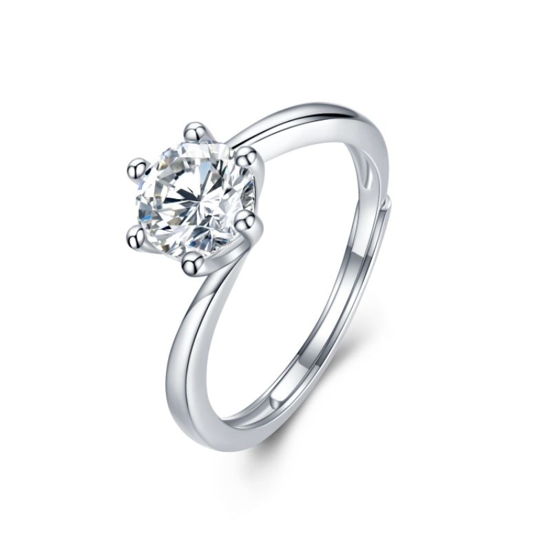 Cincin Silver 925 Platinum Berlian Wanita Pria Nikah Tunangan anti karat premium impor