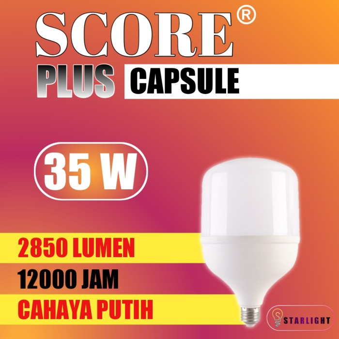 SCORE PLUS 35 W Led Kapsul Putih Terang Bohlam Lampu 35 WATT Garansi 1th Body Jumbo 6500k Termurah Berkualitas