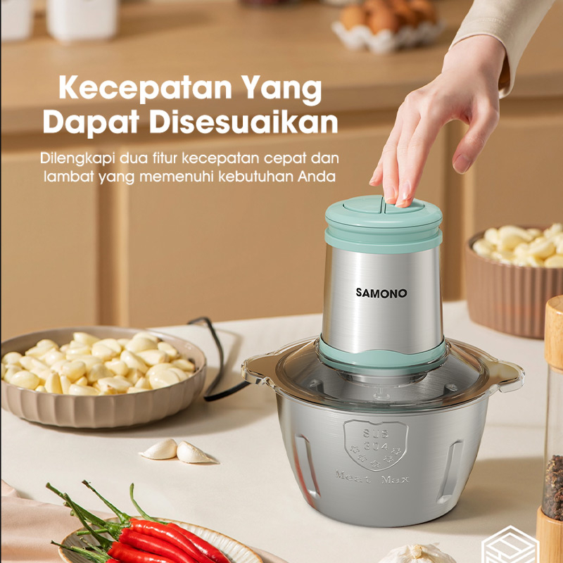 bestpromo samono chopper 2l stainless multifungsi coper daging dan bumbu chopper daging dan bumbu