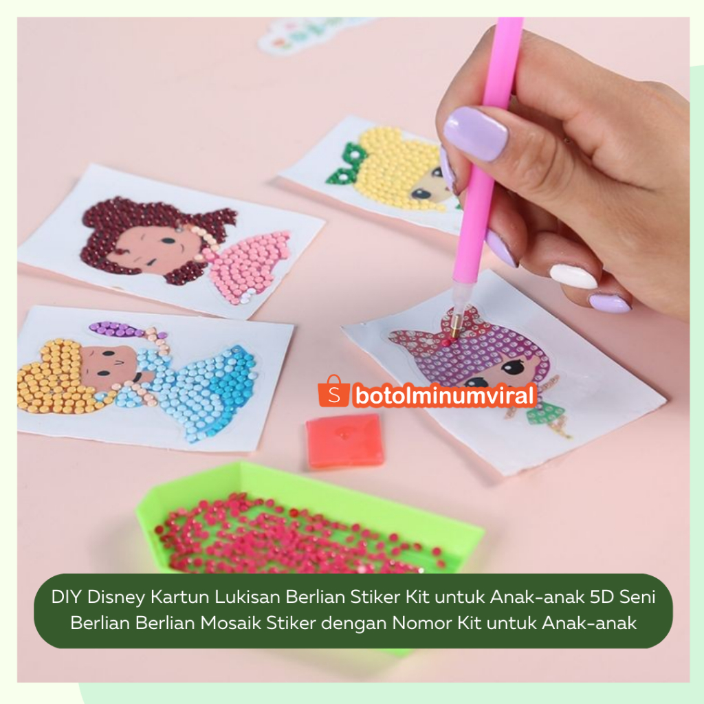 Sticker Diamond DIY Sparkle Gem Superhero Little Pony Animal Cutie Pop Stiker Lucu Korea Kartun