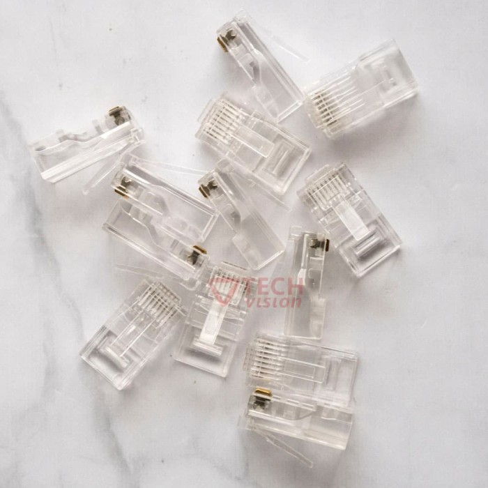 Connector RJ45 Konektor RJ 45 Pin LAN Telepon Jack 8pin 8 pin Network