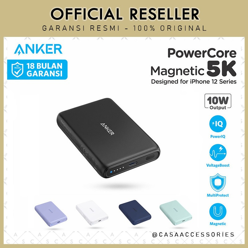 Anker Wireless Powerbank Powercore Magnetic 5k 5000mAh 10W - A1619