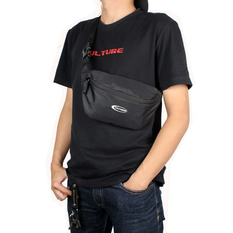 tas waist bag logo black