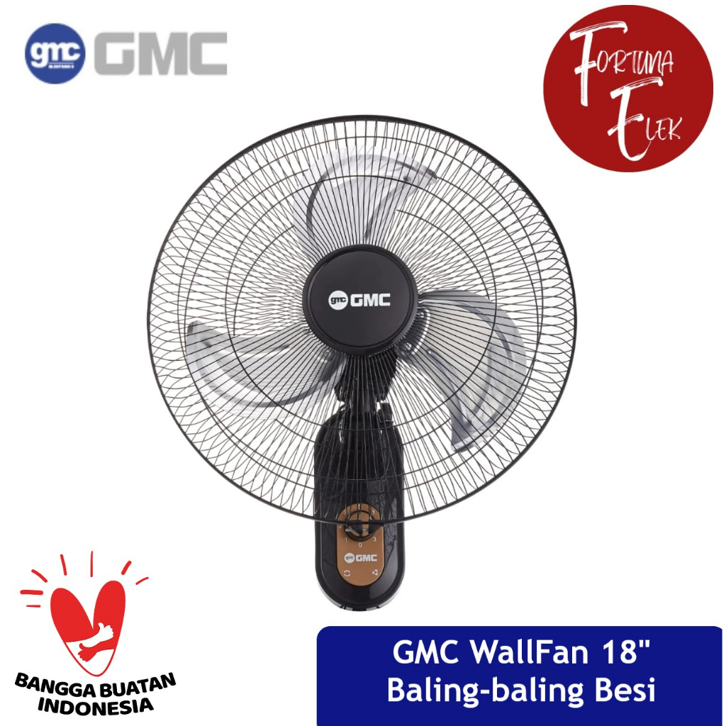 GMC Wall Fan 18 Inch Tornado BM 518 / BM 519 Kipas Angin Dinding Baling baling Besi