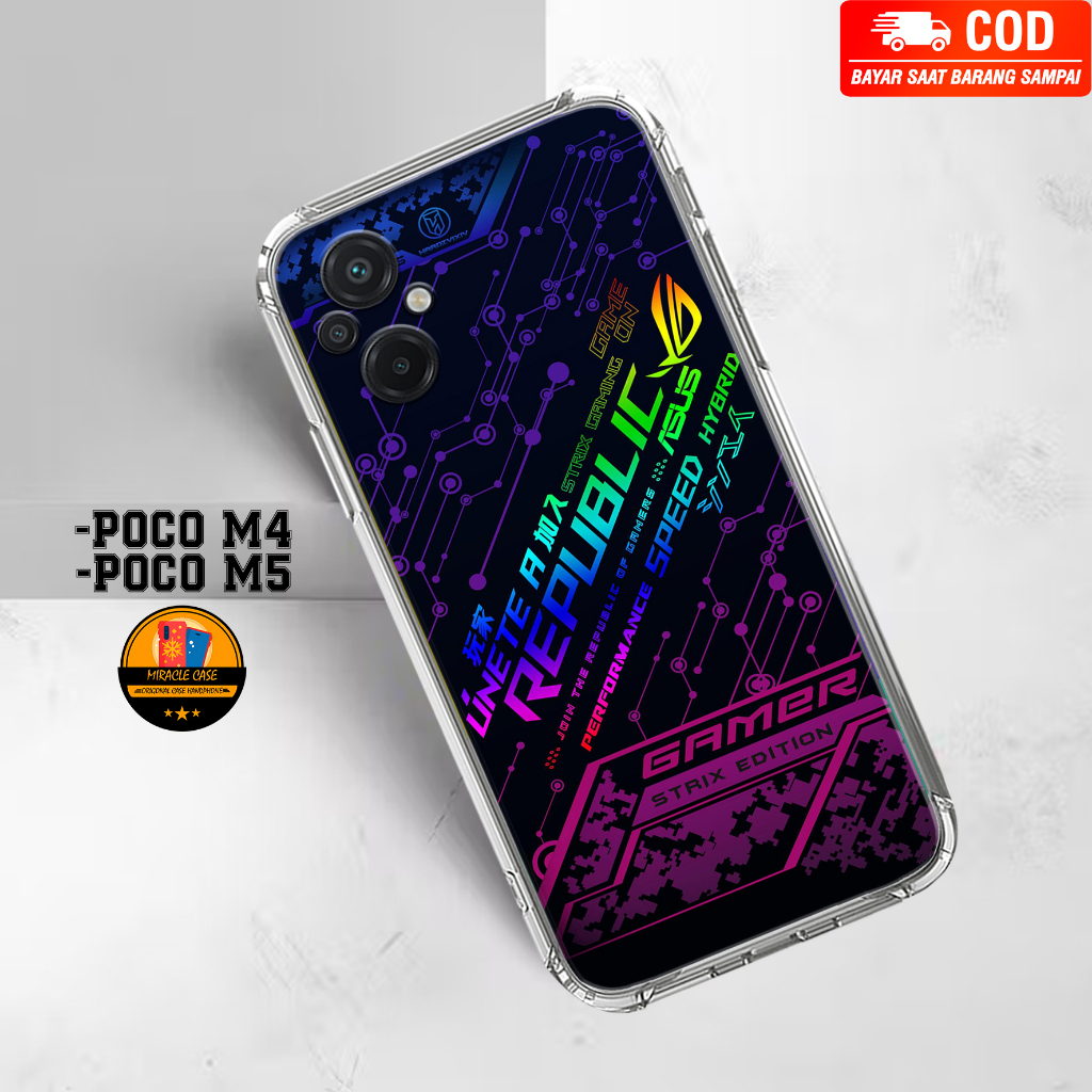 Case POCO M4 / POCO M5 - Casing POCO M4 / POCO M5 Terbaru 2023 MIRACLE CASE [ ROG ] Silikon POCO M4 