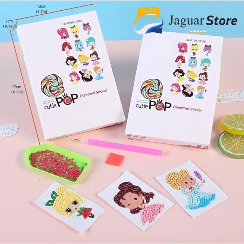 

Mainan Anak - Sticker DIY Diamond Cutie Pop Sticker Motif Princess Edukasi Painting Sticker Murah Sticker Korea