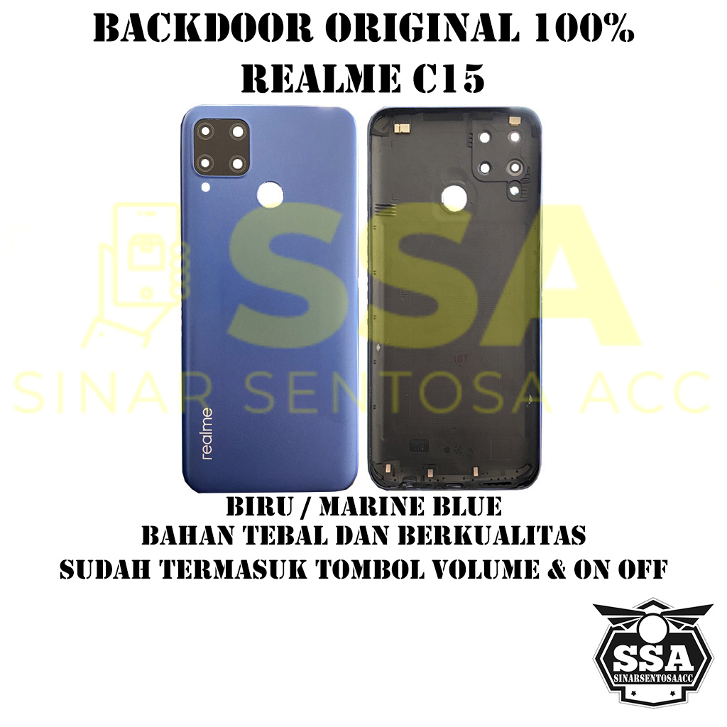 Backdoor Original 100% Realme C15 Tutup Baterai Tutup Belakang Backcover Back cover Real Me C 15 RealmeC15