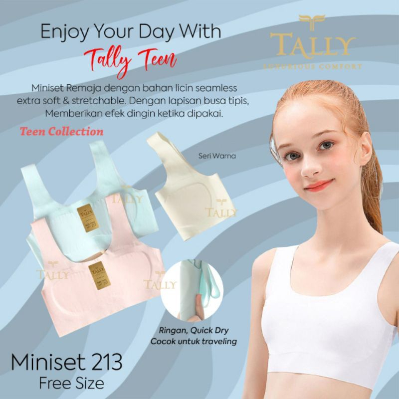 MINISET 213 TALLY - MINISET TALLY SEAMLESS 213 - TALLY-MINISET SEAMLESS TANPA JAHITAN-ADA BUSA TIPIS