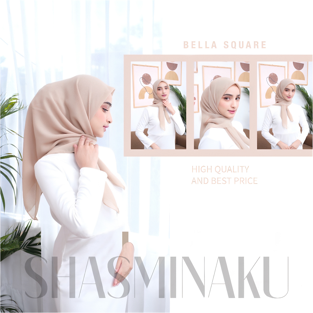 SHASMINAKU - Jilbab Segiempat Polos Exclusive | Bella Square Exclusive Anti Letoy | Kerudung Segi Empat