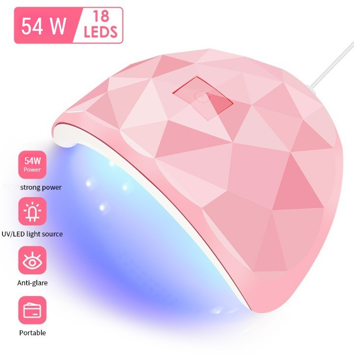 Pengering Kutek UV Lamp Nail Dryer USB Charge 54W - MINI-802 - Pink