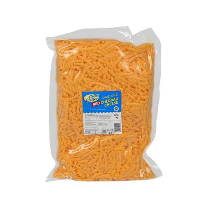

Keju Cheddar Merah Parut Green Valley 1kg / Shredded Red Cheddar