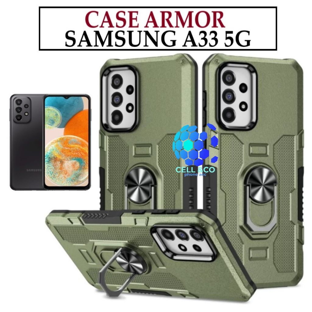 Case Armor SAMSUNG GALAXY A33 5G Iring Cincin Magnetic Kesing Hp Protect kamera Premium Hard Case Standing Robot Pelindung Kamera