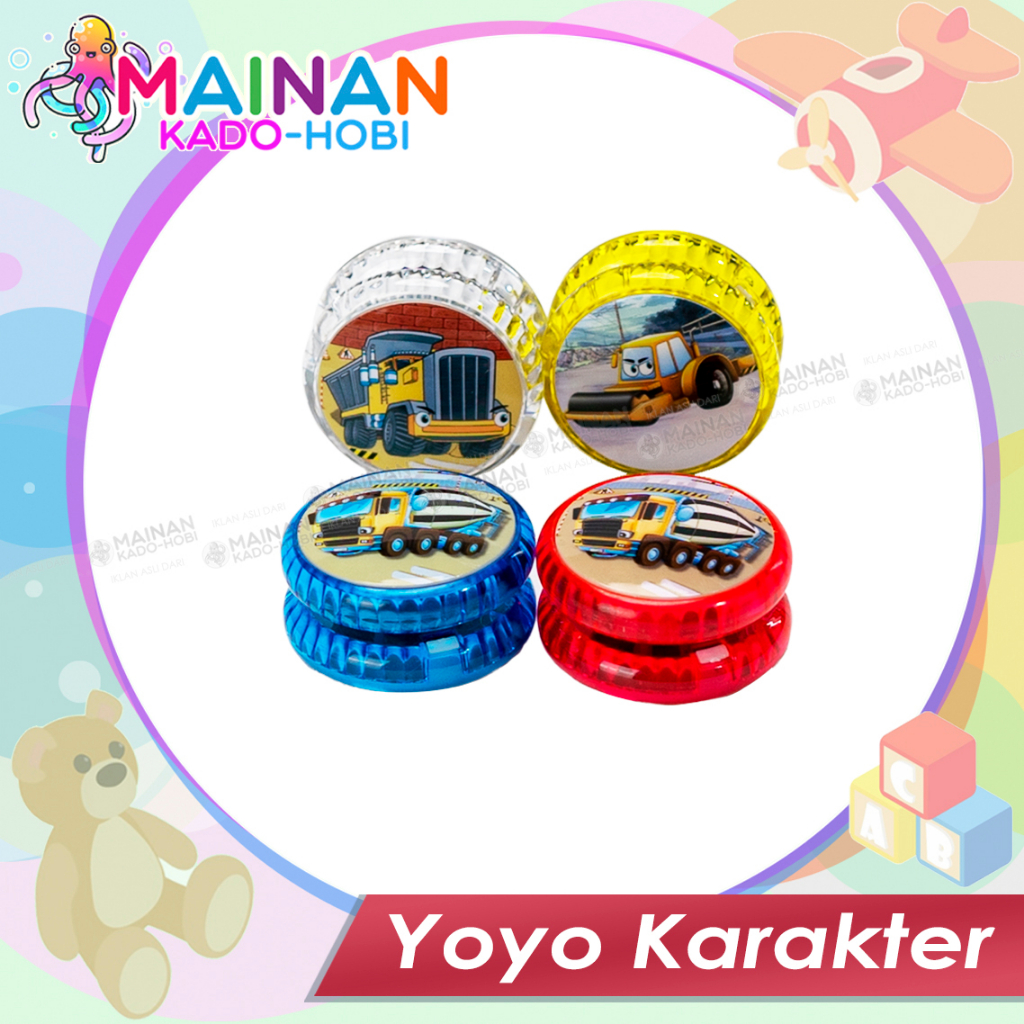 MAINAN SENSORIK ANAK YOYO KARAKTER TRUK KONSTRUKSI