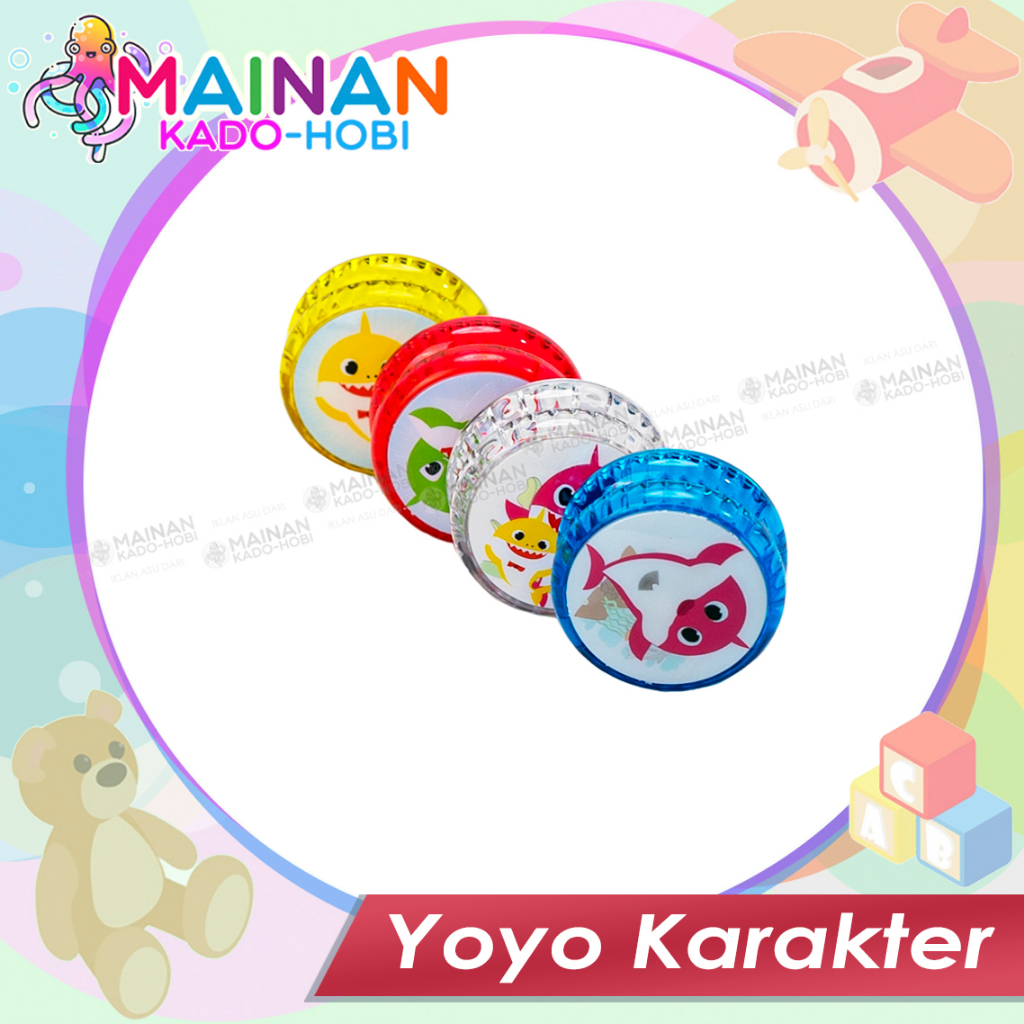 MAINAN YOYO ANAK KARAKTER BONEKA BABY SHARK LUCU