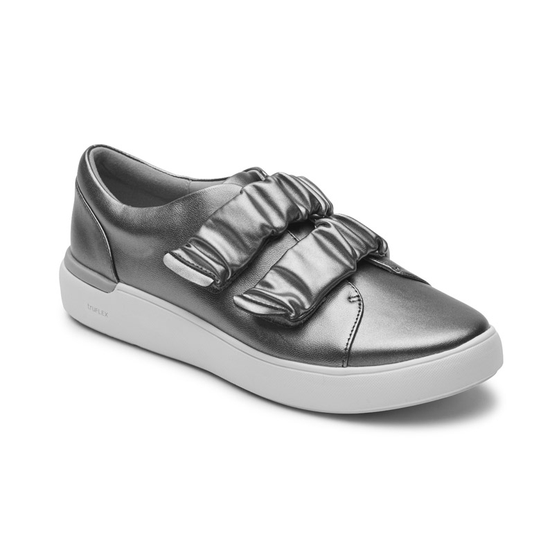 Sepatu ROCKPORT Women Casual TF PARISSA DOUBLE ST PEWTER LTHR ORIGINAL