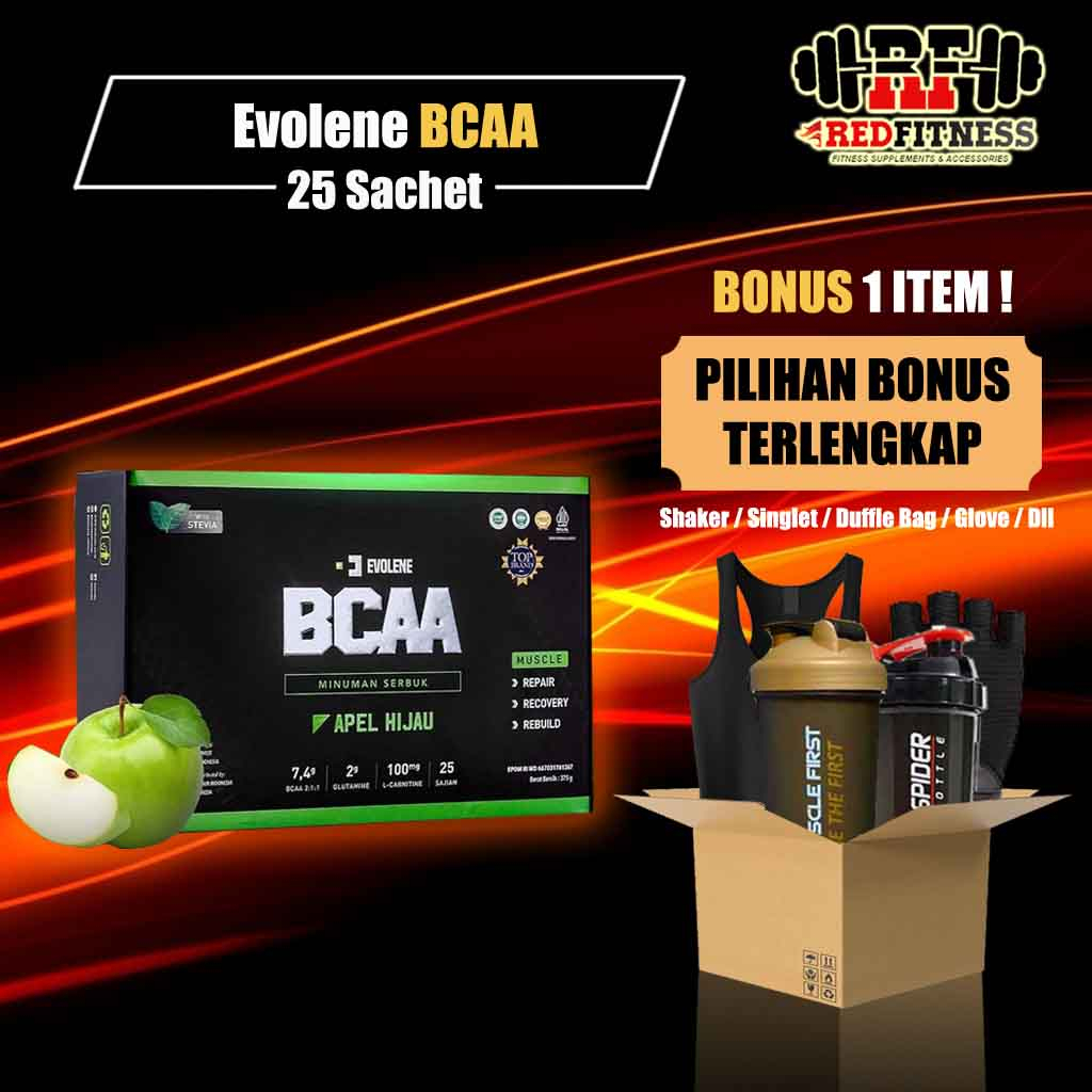 Evolene BCAA 1 Box 25 Sachet  375 Gram BPOM / Suplemen BCAA 375gr