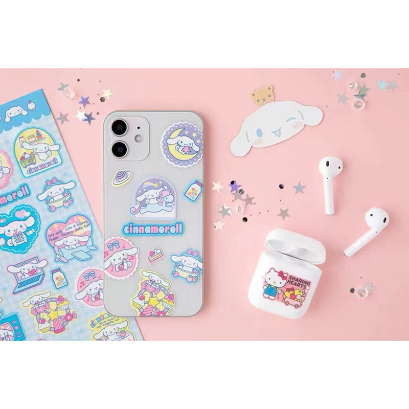 Aneka stiker sticker pack karakter Kuromi Cinnamoroll Hello Kitty Pompompurin Keroppi Melody