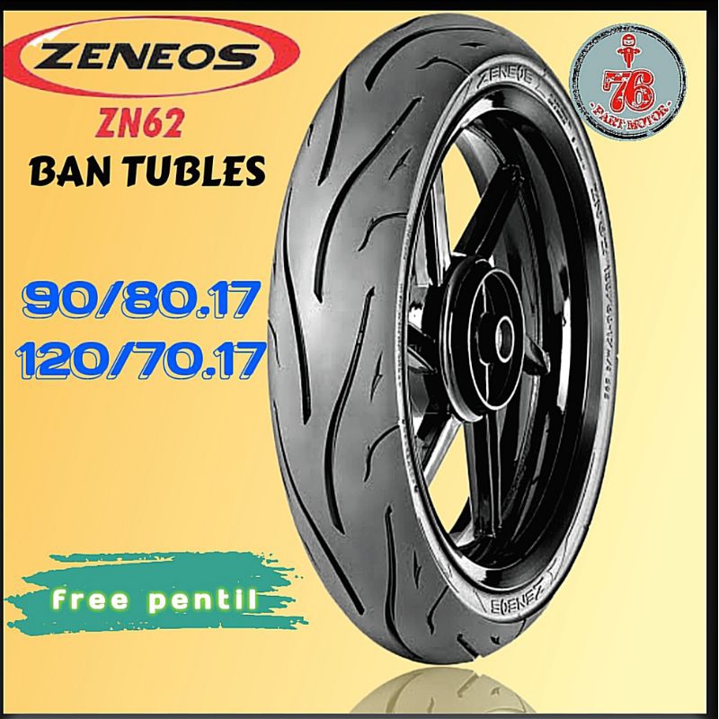 BAN TUBELESS ZENEOS SERIES ZN62 (80/80.17 / 90/80.17 / 120/70.17)