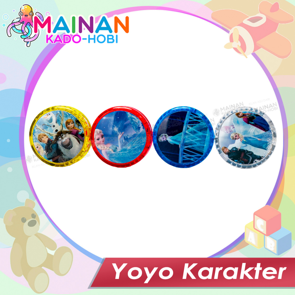 MAINAN ANAK YOYO PLASTIK WARNA WARNI KARAKTER FROZEN