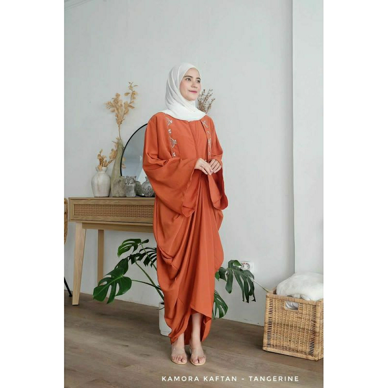 Kamora Kaftan,KAFTAN LEBARAN JUMBO CANTIK MODIS FIT XXXL LD 130 BAHAN MOSCREPE IMPORT MIX DIAMOND ZIPPER BUSUI TERMURAH TERLARIS OOTD KEKINIAN