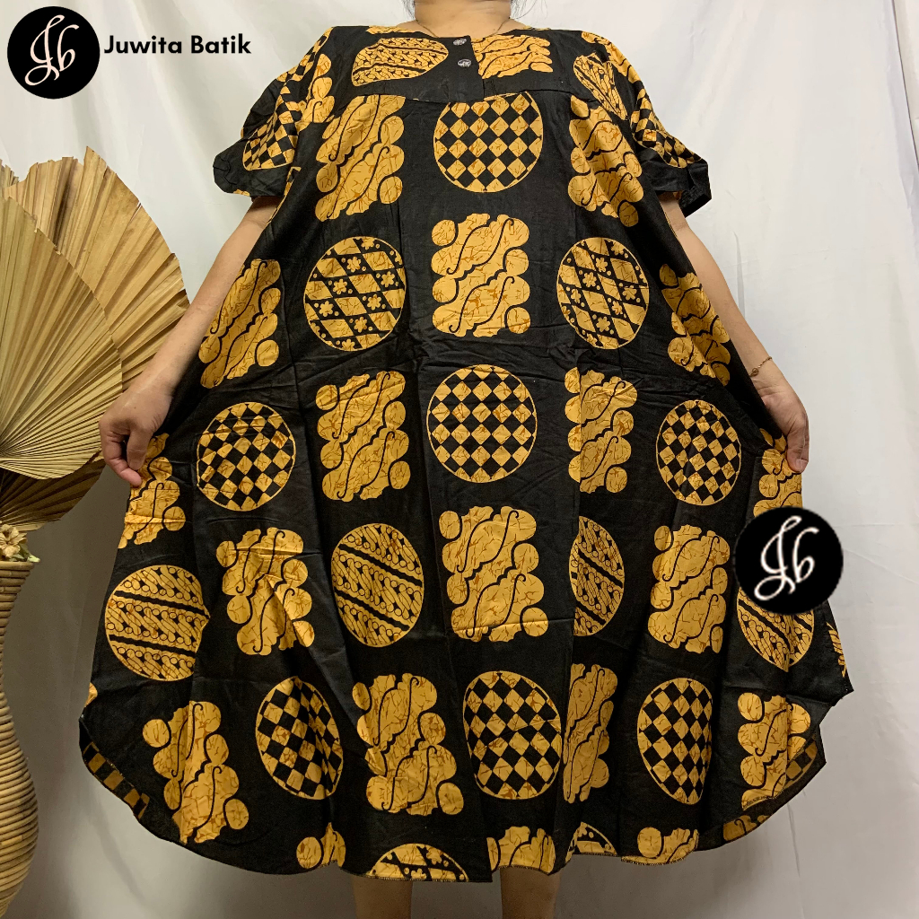 Juwita Batik - Daster Payung Jumbo LD 130 3XL Model Busui Kancing Dada Motif Batik Seri Motif Busui Friendly Dan Bumil