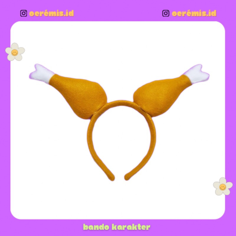 BANDO KARAKTER AYAM GORENG PAHA / BANDO COSPLAY MAKANAN AYAM GORENG / BANDO FLANEL AYAM GORENG