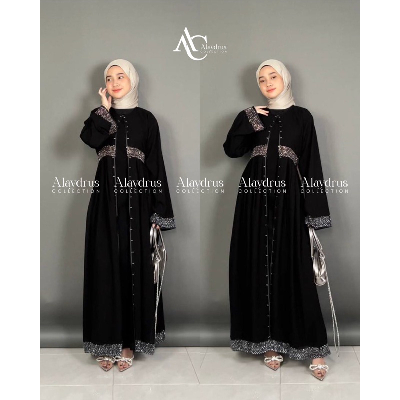 Abaya Gamis Maxi Dress Arab Saudi Bordir Zephy Turki Umroh Dubai 686