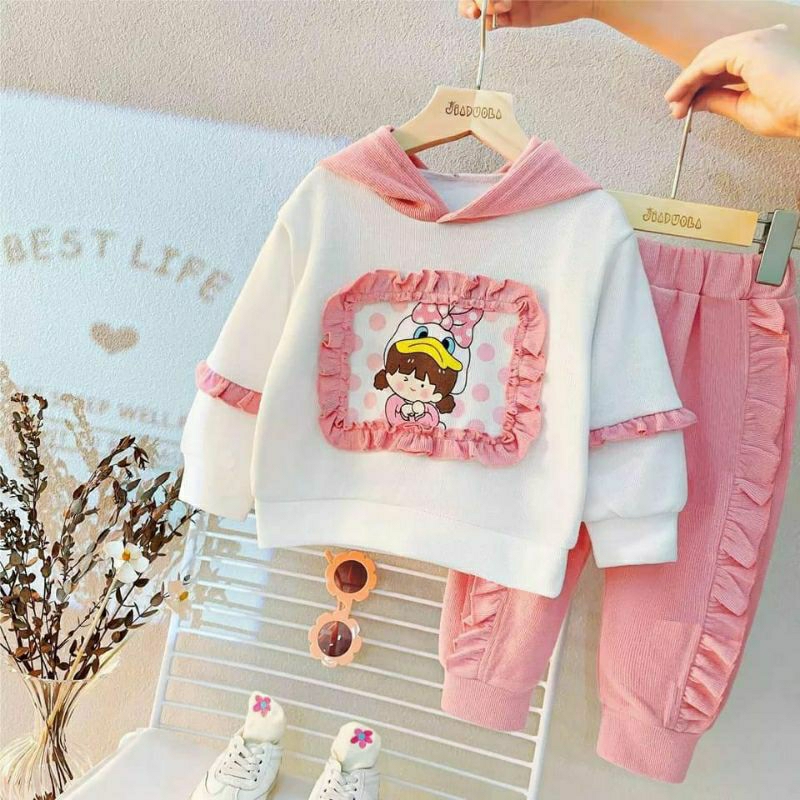 SETELAN ANAK PEREMPUAN BAJU ANAK PEREMPUAN HOODIE ANAK USIA 1-6 TAHUN