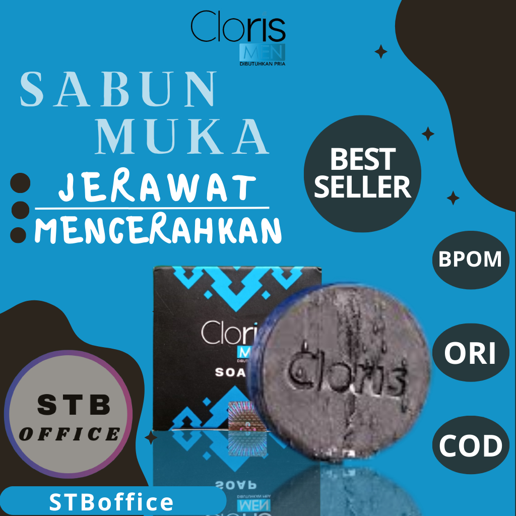 Clorismen Sabun Muka Pria Perawatan Penghilang Pembersih Jerawat Wajah Cowok Facial Wash Cloris Men Soap