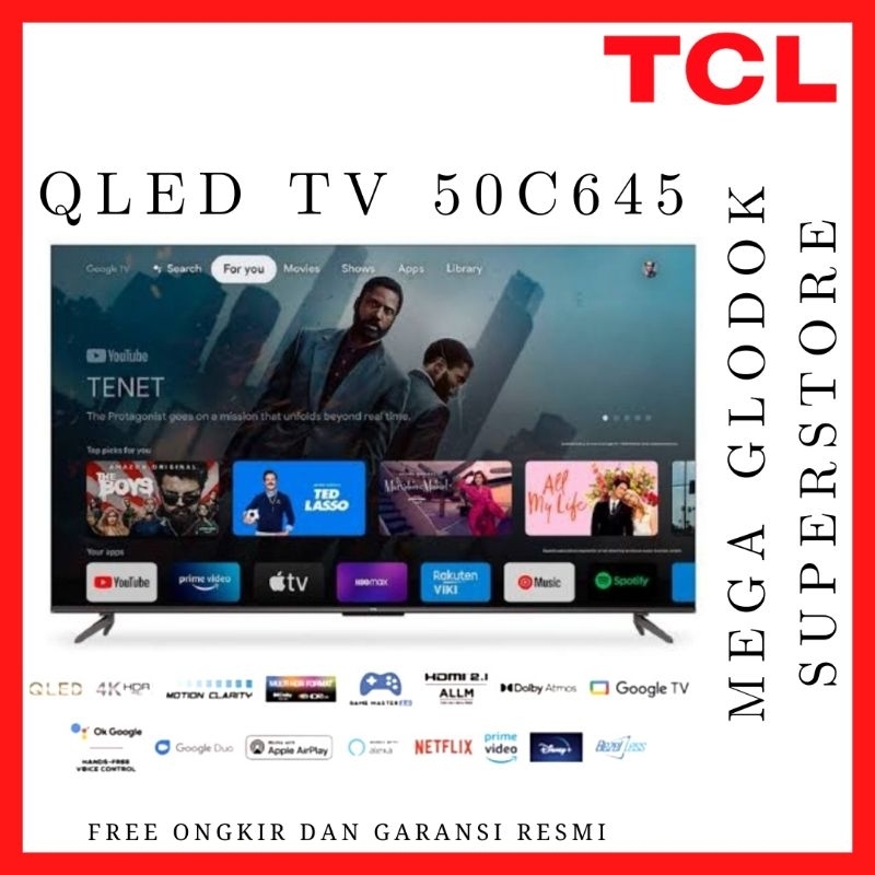 TCL 50C645 QLED UHD 4K GOOGLE TV 50 INC C645