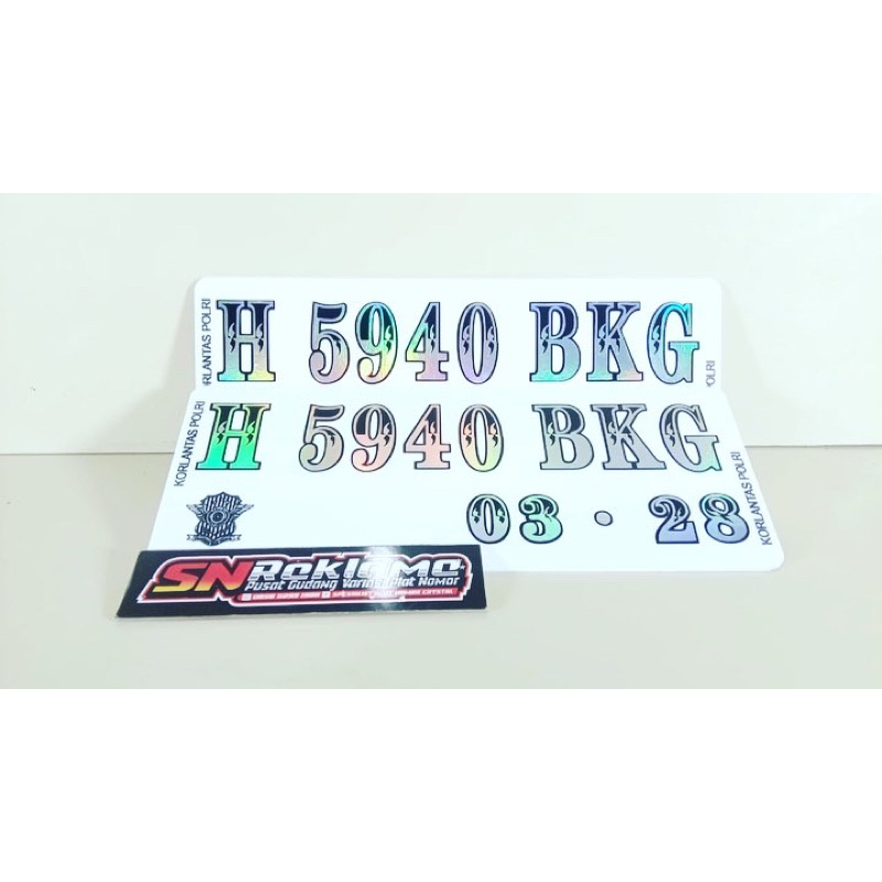 PLAT NOMOR MIKA DATAR MOTOR HOLOGRAM, keren, mewah,